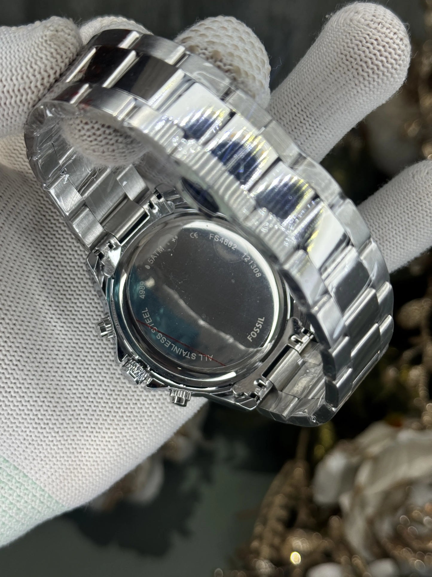 FOSS. Bannon Silver Green Chronograph Watch
