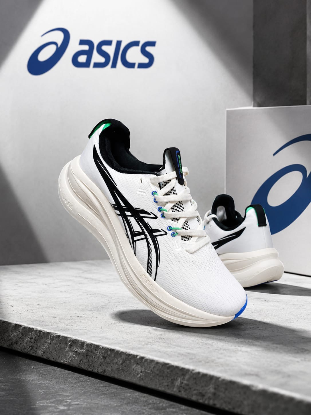 ASCS. Gel-Nimbus 28 White Running