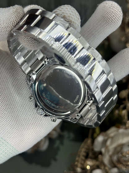 FOSS. Bannon Silver Green Chronograph Watch