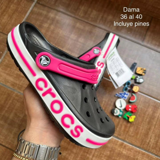 Crocs Bayaband Clog Black & Candy Pink