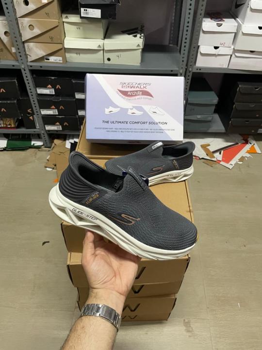 SKCHR. Slip In Glide Step Grey White